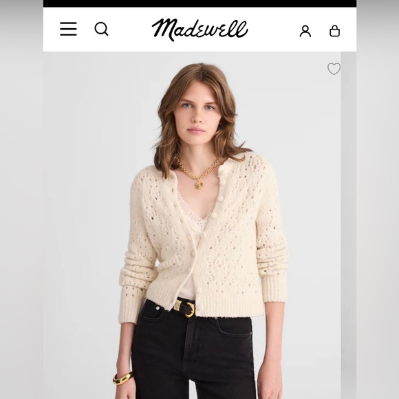 NWOT Madewell Cream Knit Sweater - Picture 3 of 9